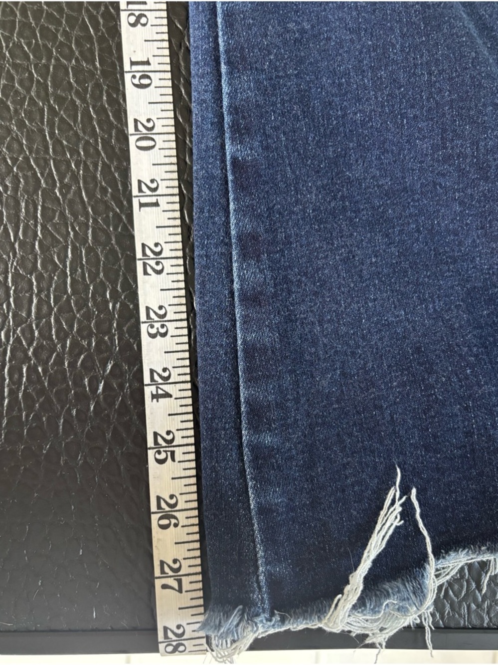 Flying Monkey High Rise Cropped Flare Jeans Dark Wash Raw Hem Size 27 - Picture 6 of 10